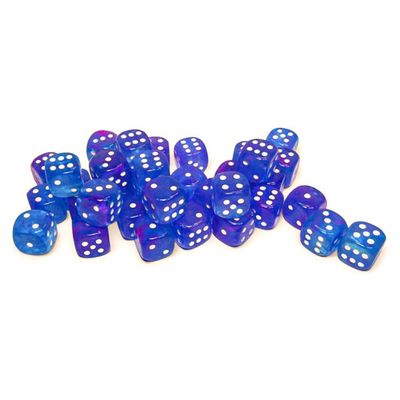 DICE SET D6 12mm NEBULA AURA w/ WHITE LUMINARY
