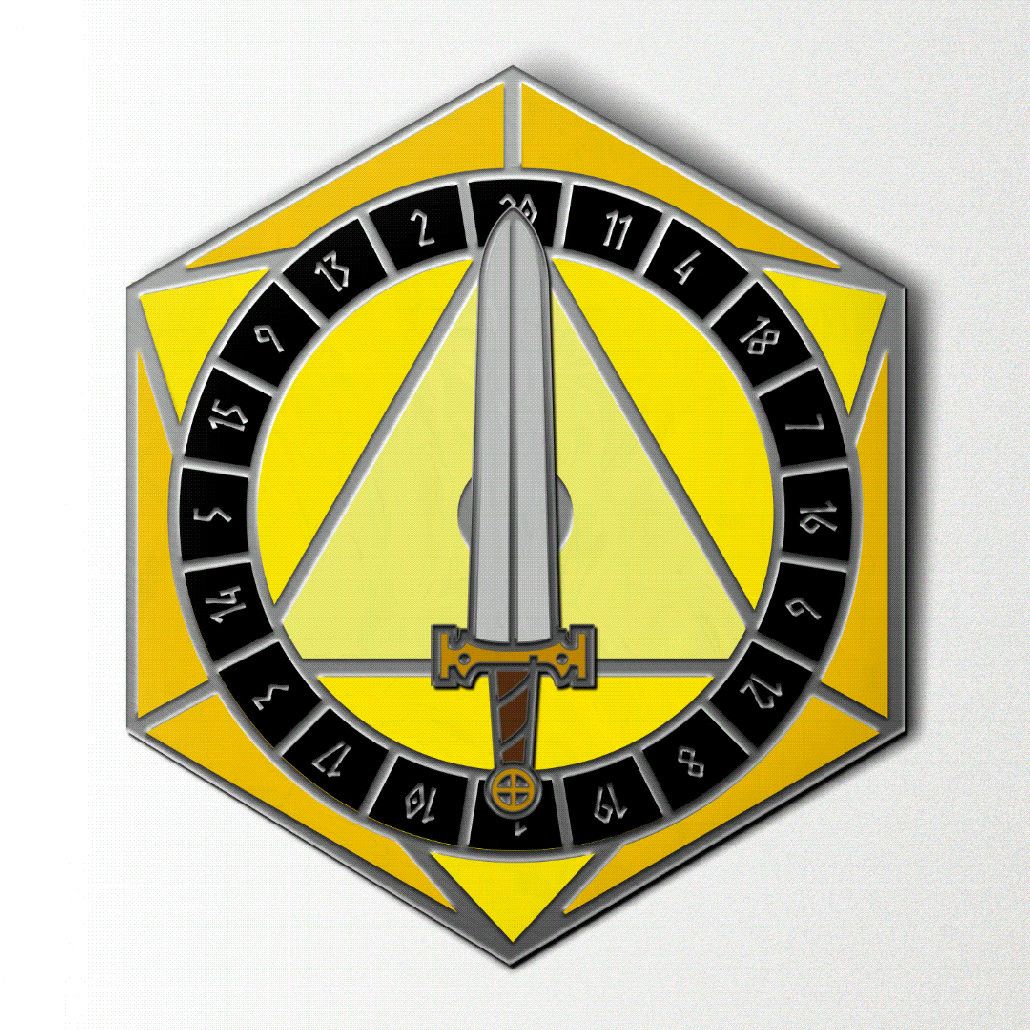 PIN - D20 SWORD SPINNER, Color: Yellow