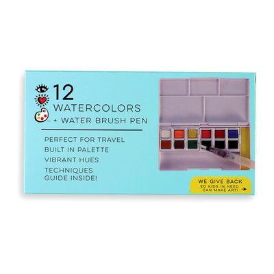 WATERCOLORS (12) + WATER BRUSH PEN