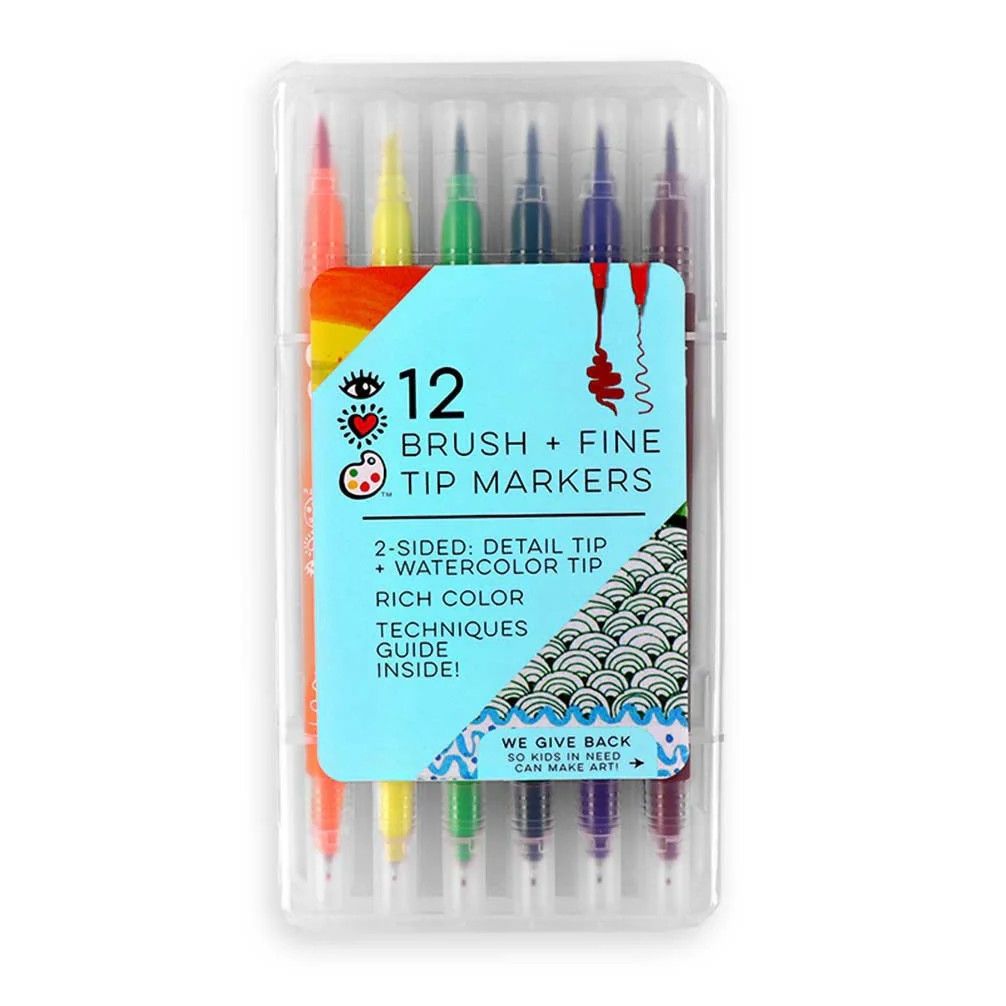 MARKERS - BRUSH + FINE TIP (12)