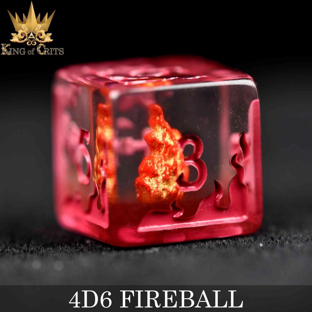 DICE SET D6 (4) FIREBALL