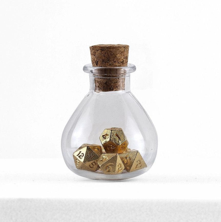 hym DICE SET 7 METAL MINI UNSEELIE - GOLD