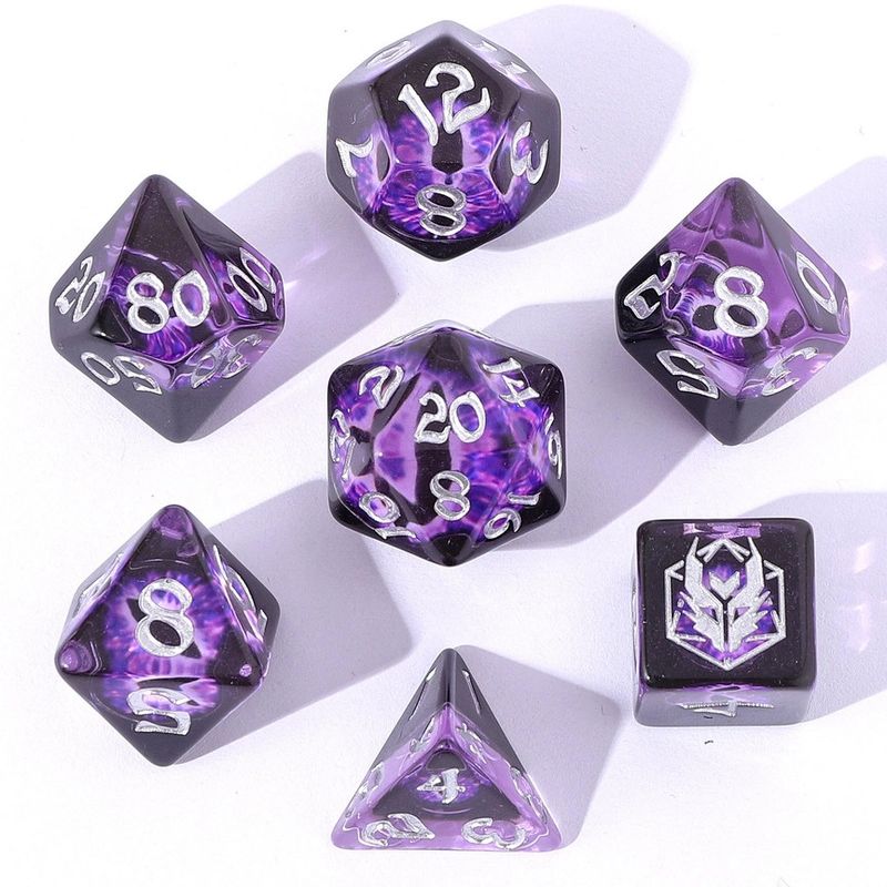 hym DICE SET 7 WYRMFORGED ROLLERS - DRAGON EYE PURPLE