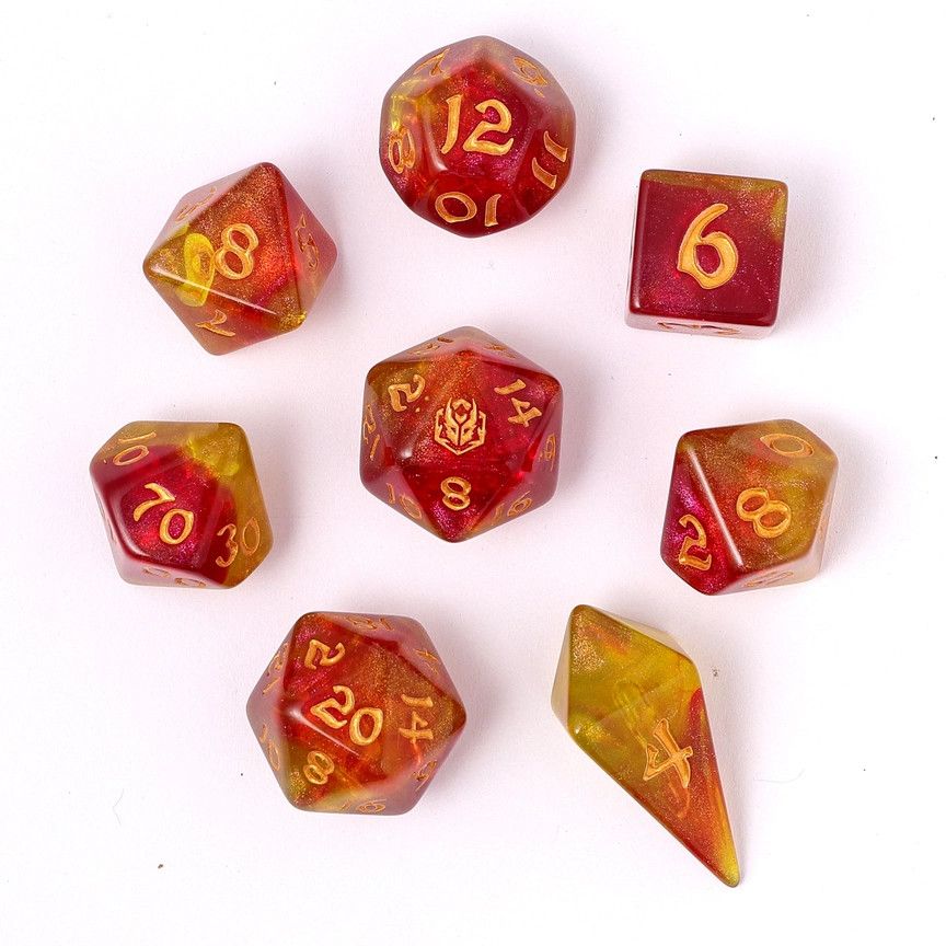 hym DICE SET 8 WYRMFORGED ROLLERS - PHOENIX FEATHER