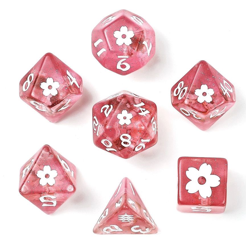 hym DICE SET 7 WYRMFORGED ROLLERS - SAKURA BLOSSOM w/ WHITE