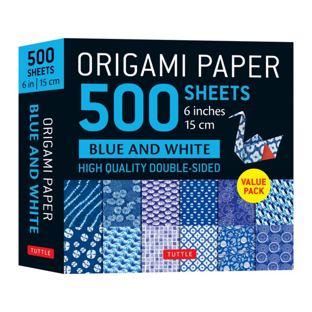 ORIGAMI PAPER BLUE PATTERNS 6&quot; (500)