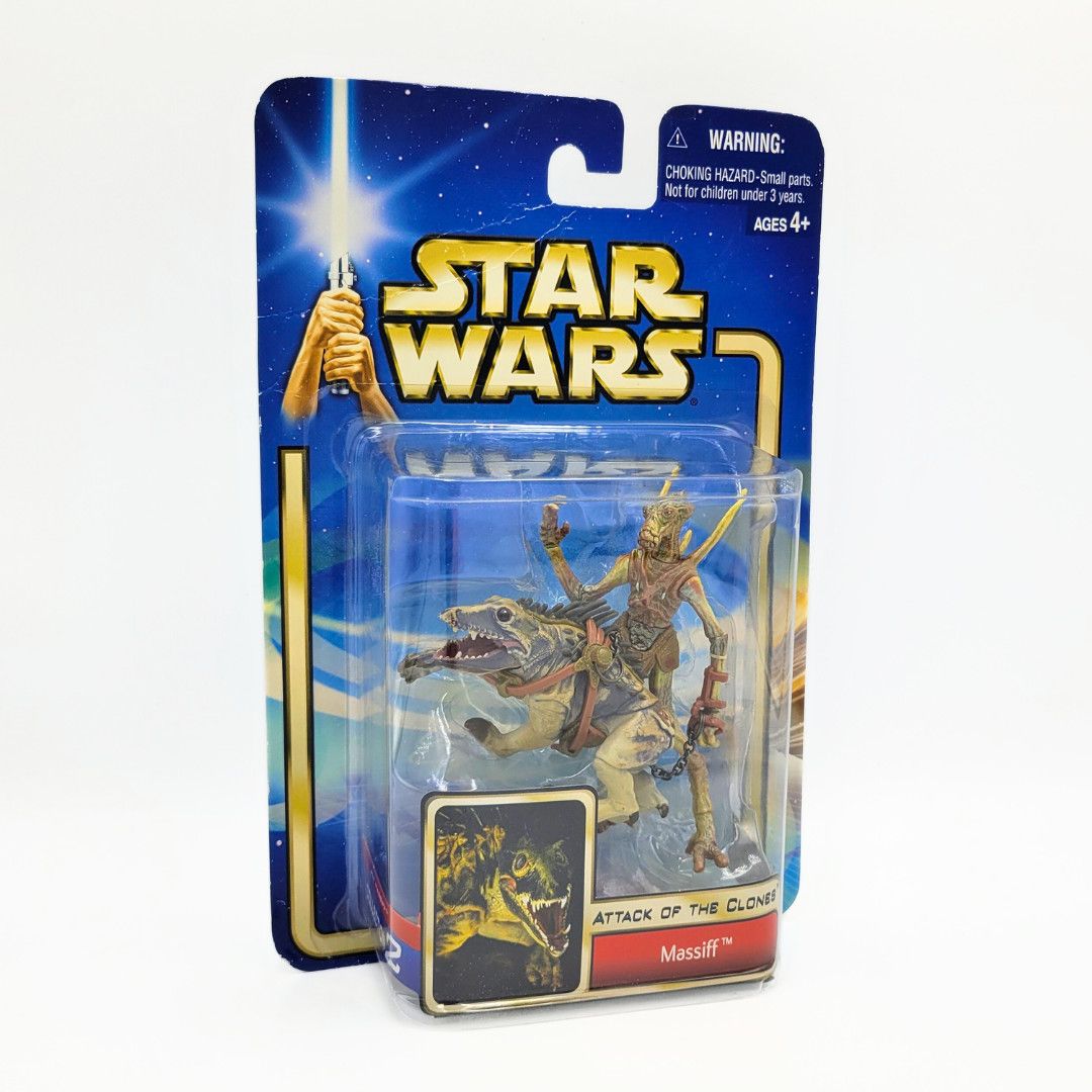 SW EPISODE 2 ACTION FIGURE - MASSIFF w/ GEONOSIAN WARRIOR (2002)