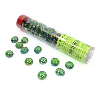 GLASS GAMING STONES CRYSTAL IRIDIZED GREEN