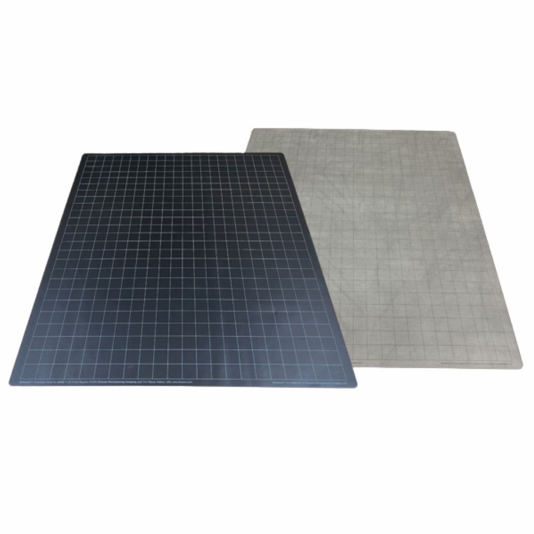 BATTLEMAT REVERSIBLE 1&quot; BLACK-GREY SQUARES Factory Second
