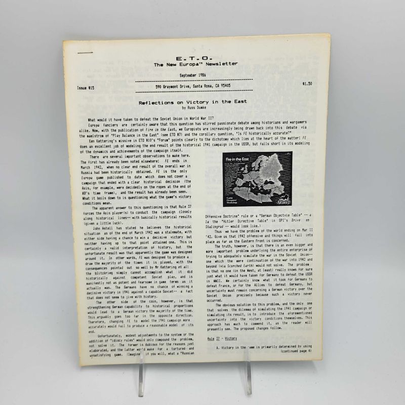 E.T.O.: THE NEW EUROPA NEWSLETTER #15 (September 1986)