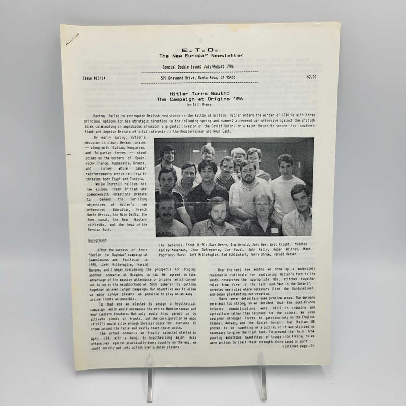 E.T.O.: THE NEW EUROPA NEWSLETTER #13/14 (July/August 1986)