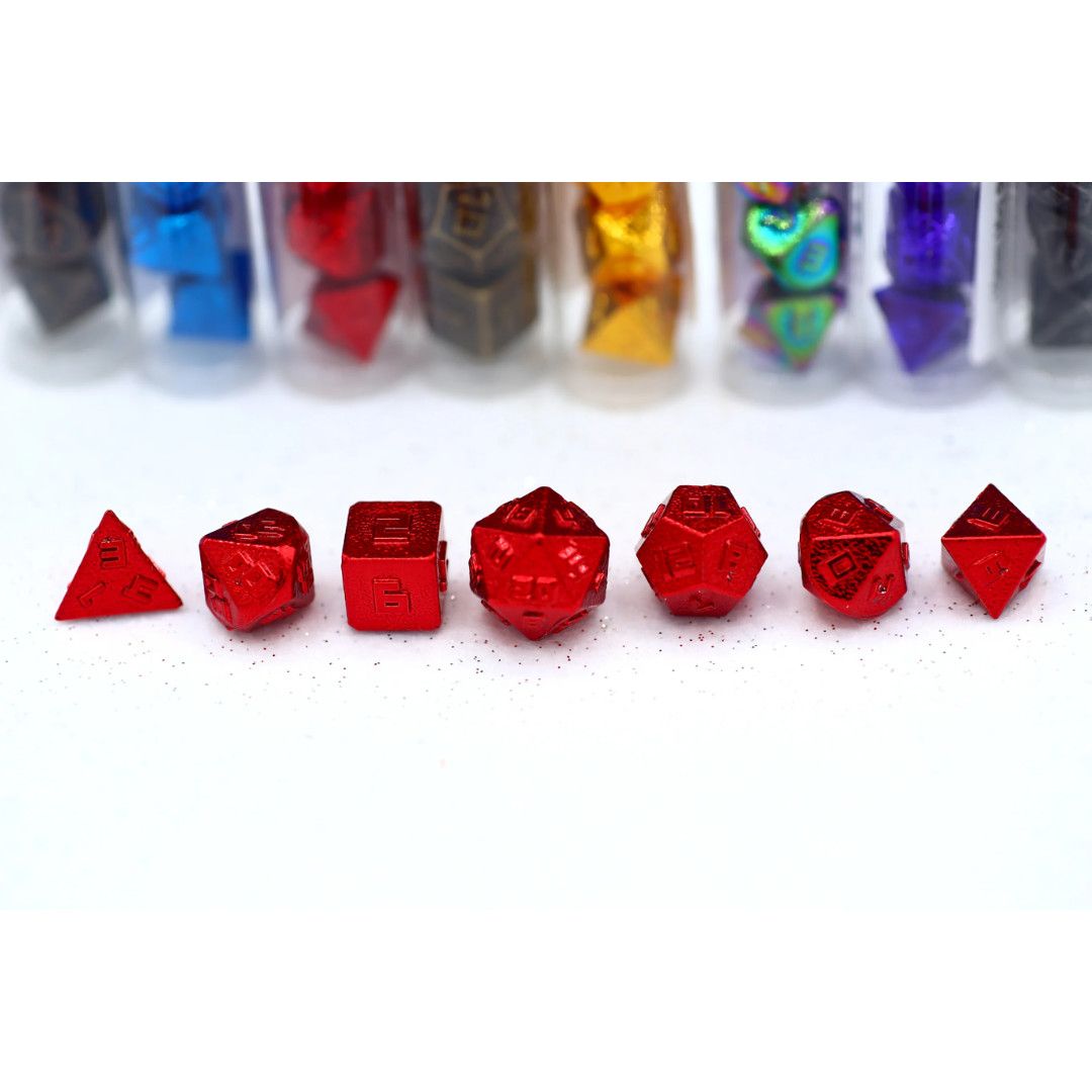hym DICE SET 7 METAL MINI 10mm RED