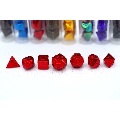 hym DICE SET 7 METAL MINI 10mm RED