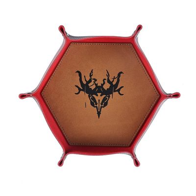 DICE TRAY: HEXAGONAL TABLE ARMOR -  DRUID (Brown)