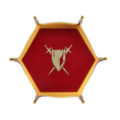 DICE TRAY: HEXAGONAL TABLE ARMOR -  FIGHTER (Red/Yellow)