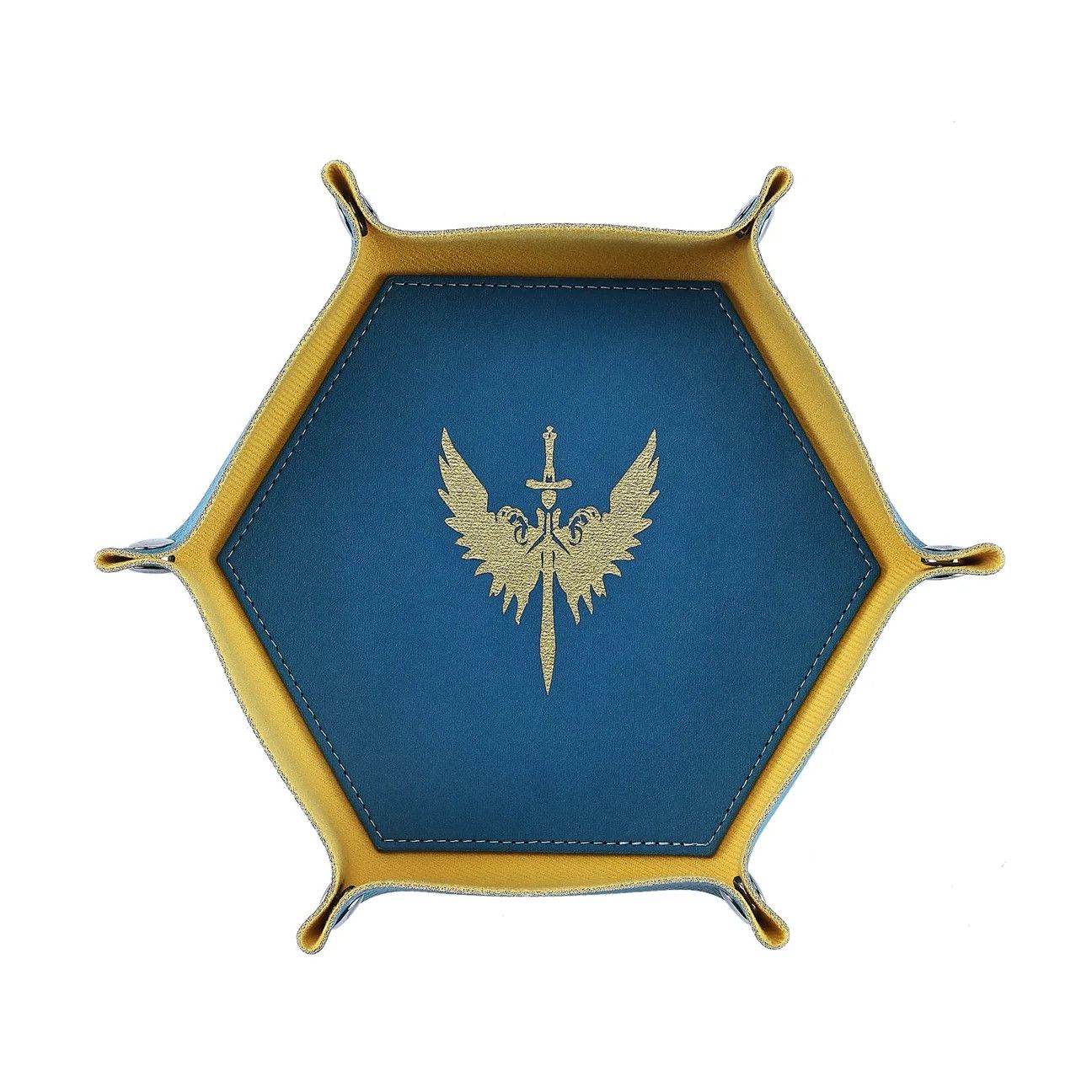DICE TRAY: HEXAGONAL TABLE ARMOR -  PALADIN (Blue)