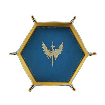 DICE TRAY: HEXAGONAL TABLE ARMOR -  PALADIN (Blue)