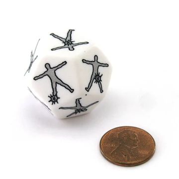 CUSTOM D12 28mm HIT LOCATION WHITE-BLACK