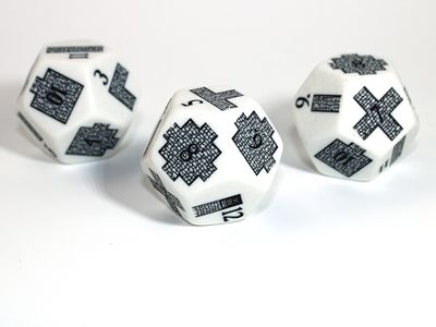 CUSTOM D12 28mm DUNGEONEERING WHITE w/ BLACK