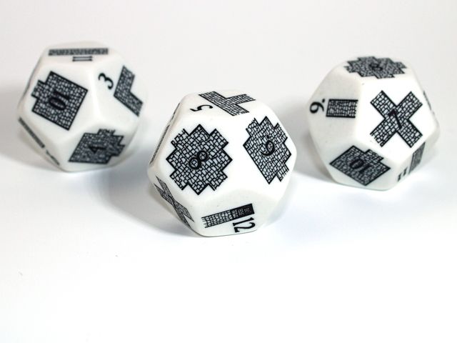 CUSTOM D12 28mm DUNGEONEERING WHITE w/ BLACK