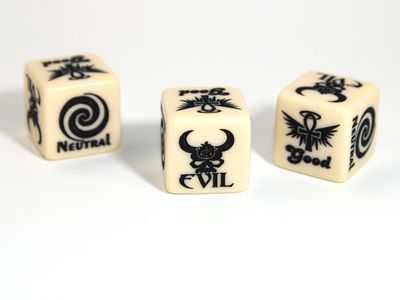 CUSTOM D6 16mm D&amp;D ALIGN. GOOD/NEUTRAL/EVIL
