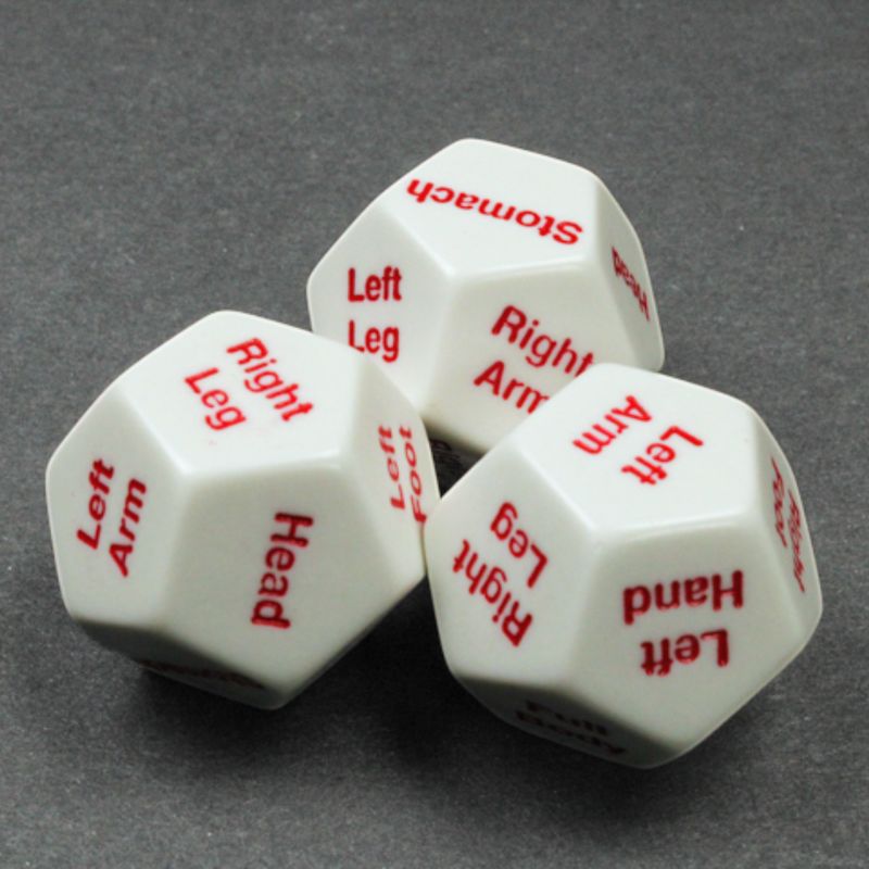 CUSTOM D12 28mm BODY PARTS (HIT LOCATION) WHITE w/ RED