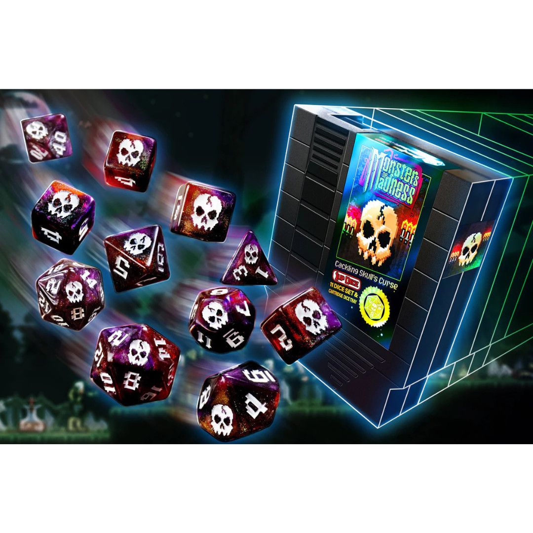 1UP-DICE CACKLING SKULL POLYHEDRAL SET