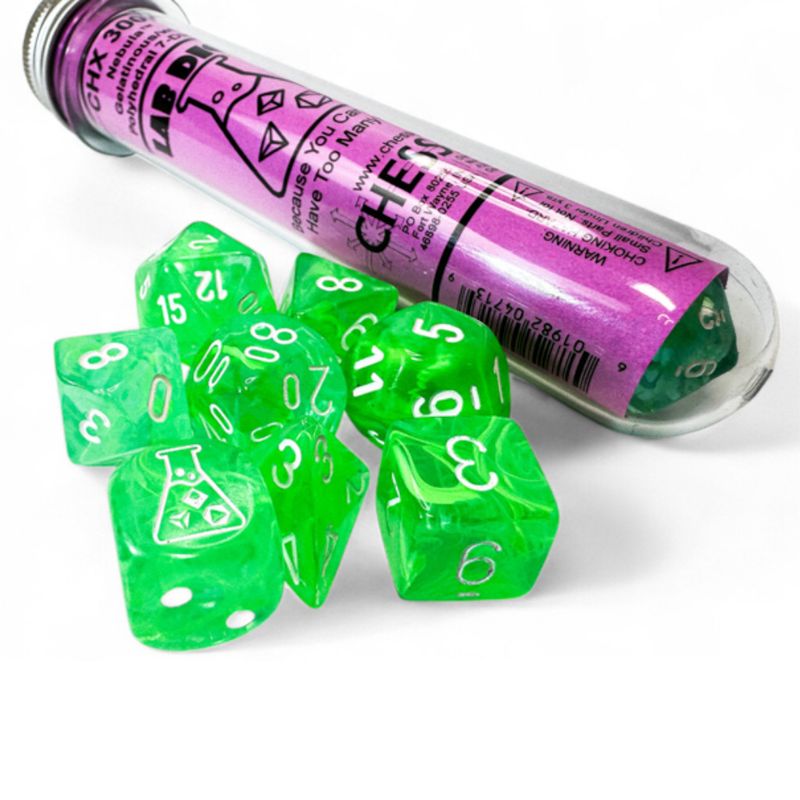 chx DICE SET 7+1 LAB NEBULA GELATINOUS w/ WHITE