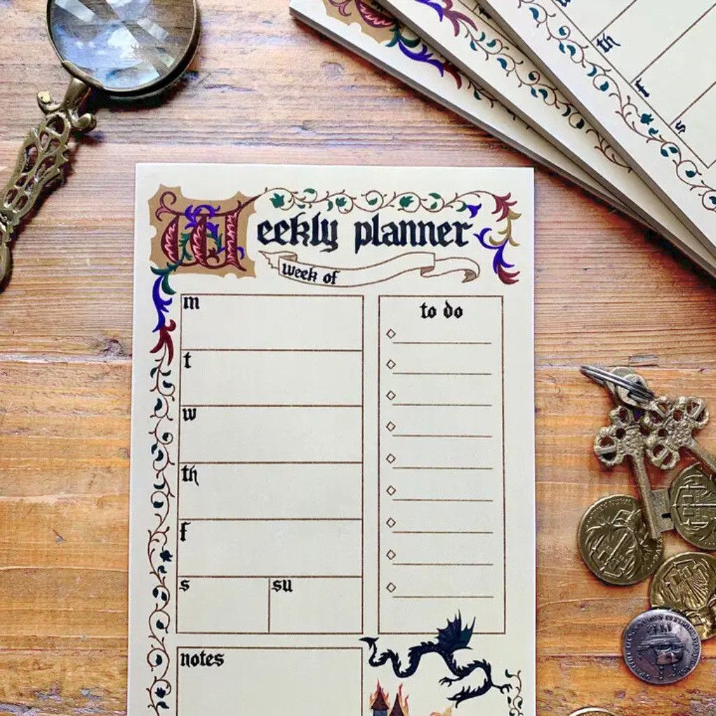 NOTEPAD - MEDIEVAL WEEKLY PLANNER