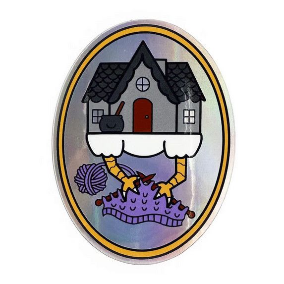 STICKER - BABA YAGA KNITTING HOLO