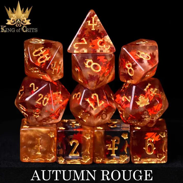 dnd DICE SET 11 AUTUMN ROUGE
