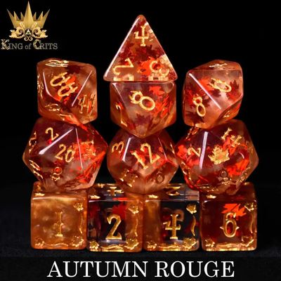 dnd DICE SET 11 AUTUMN ROUGE