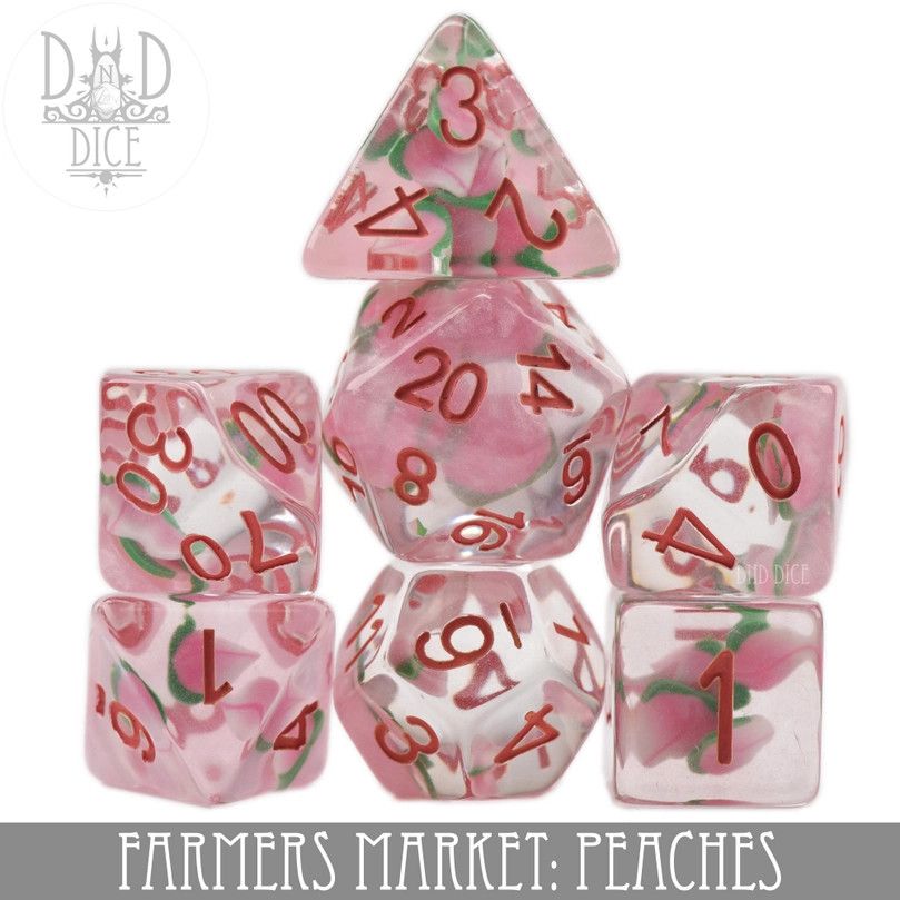 dnd DICE SET 7 FARMER&#39;S MARKET - PEACHES