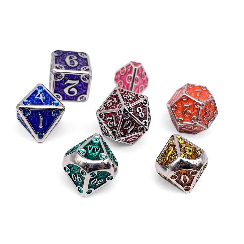 nf DICE SET 7 METAL DUNGEON DELVE TREASURE TROVE