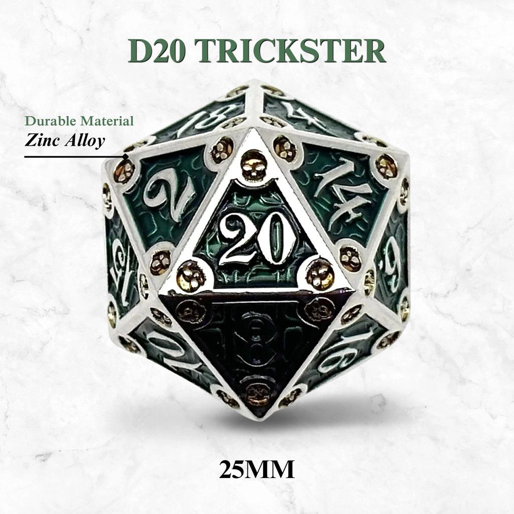 DICE D20 25mm METAL DUNGEON DELVE RUNESTONES Trickster