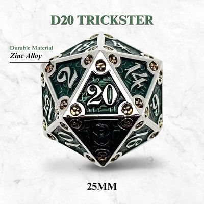 DICE D20 25mm METAL DUNGEON DELVE RUNESTONES Trickster