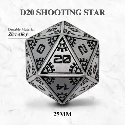 DICE D20 25mm METAL SPACE DICE METEOR RUNESTONES Shooting Star