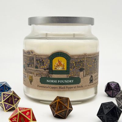 CANDLE &amp; D20 - NORSE FOUNDRY 16 OZ