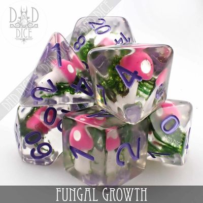 dnd DICE SET 7 FUNGAL GROWTH