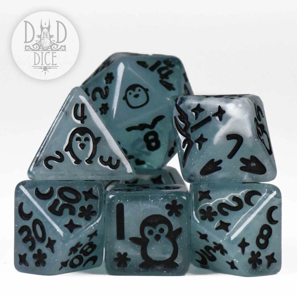 dnd DICE SET 7 PENGUIN PALS