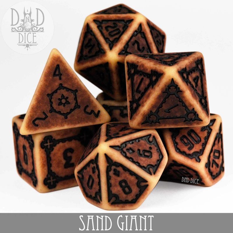 dnd DICE SET 7 OVERSIZED SAND GIANT