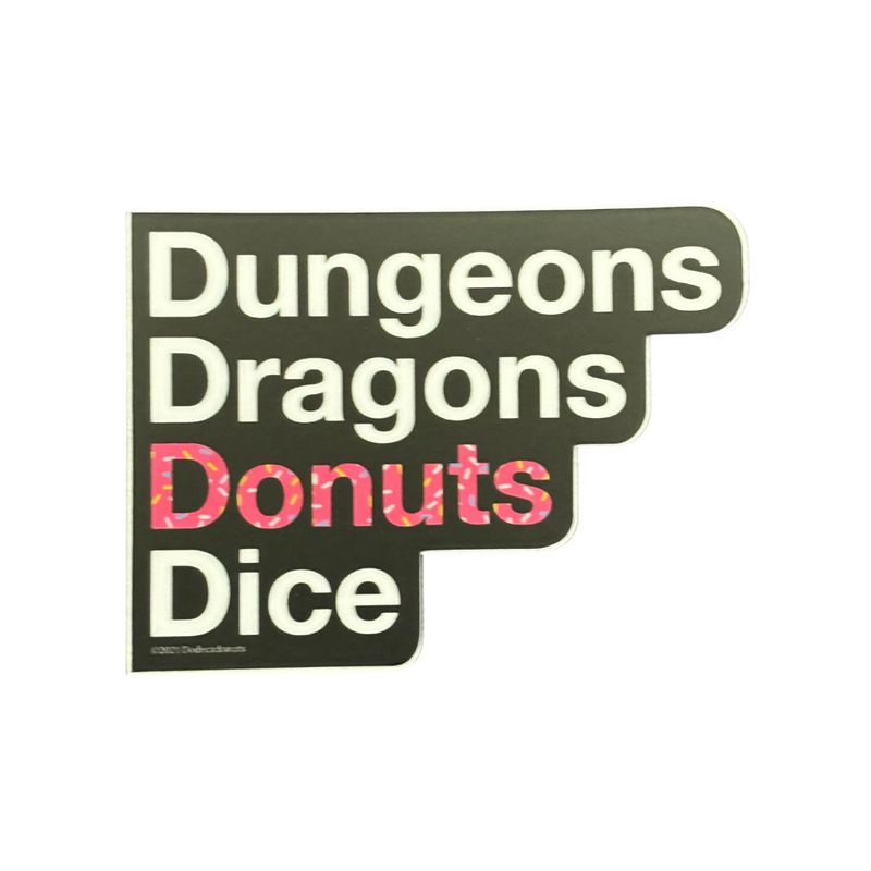 STICKER - DUNGEONS DRAGONS DONUTS DICE