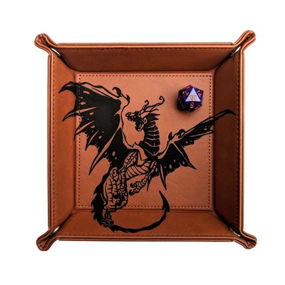 DICE TRAY: VEGAN LEATHER SPAWN OF TIAMAT Chestnut