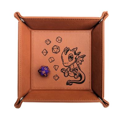 DICE TRAY: VEGAN LEATHER ADORAGON Chestnut