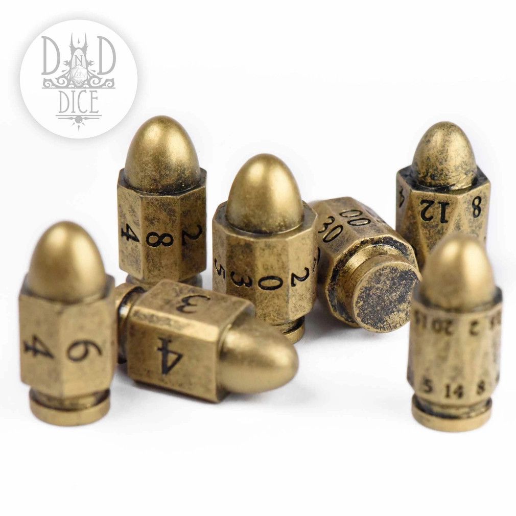 dnd DICE SET 7 BULLETS - TOP BRASS