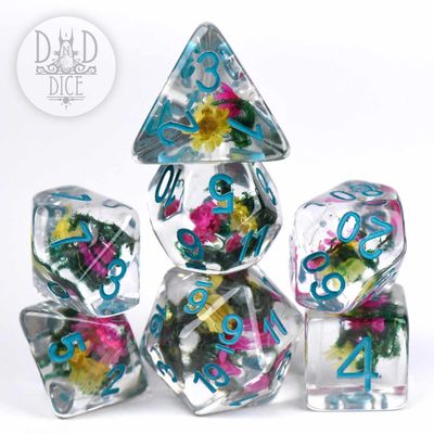dnd DICE SET 7 VINTAGE BLOOM