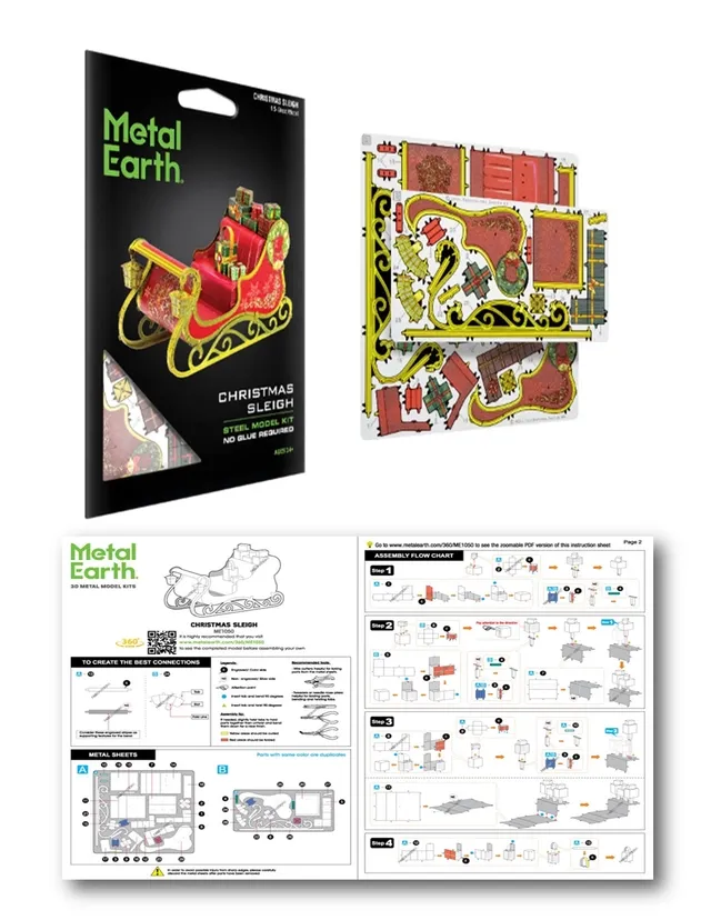 3D METAL EARTH CHRISTMAS SLEIGH