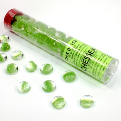 GLASS GAMING STONES CATSEYE GREEN