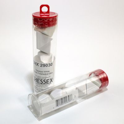 chx DICE SET 6 OPAQUE BLANK WHITE