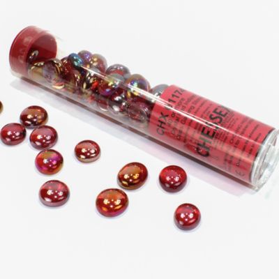 GLASS GAMING STONES CRYSTAL IRIDIZED RED